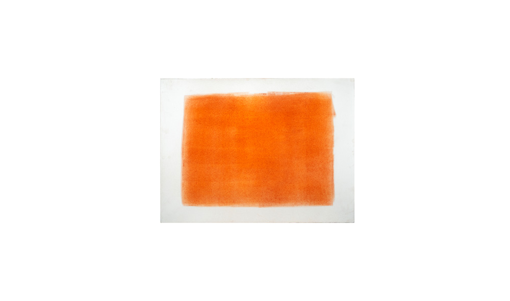 zu Aufschlag, 2015, Pigmente auf Papier, 47x64 | sul colpo, pigmenti su carta, 47x64