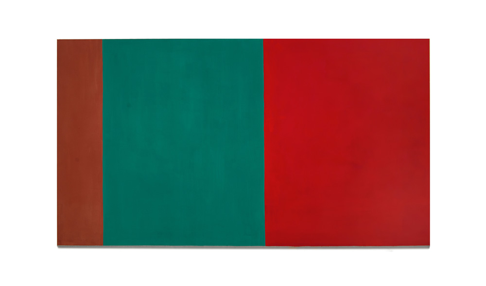 Rot und Grün (laute Stille) 2015, Pigmente auf Lwd, 220x140 | rosso e verde (silenzio forte), pigmenti su tela, 220x140