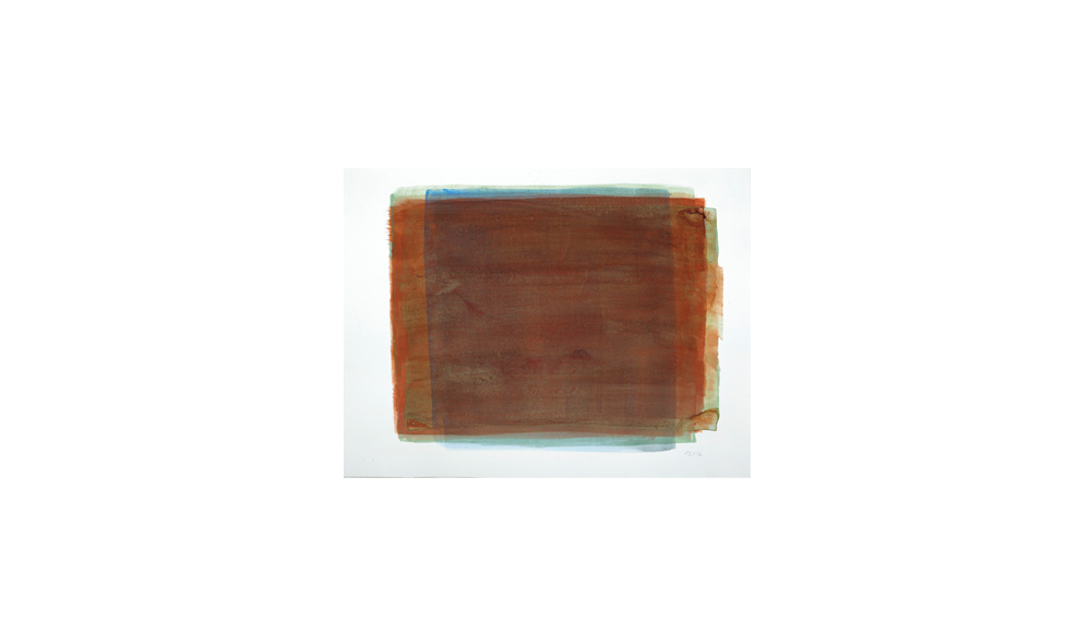 orangedrüber, 2016, Pigmente auf Papier, 31x41 | arancione sopra, pigmenti su carta, 31x41
