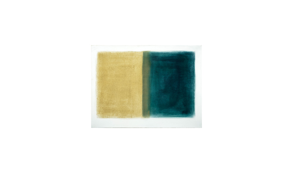 zu Aufschlag, 2015, Pigmente auf Papier, 47x64 | sul colpo, pigmenti su carta, 47x64